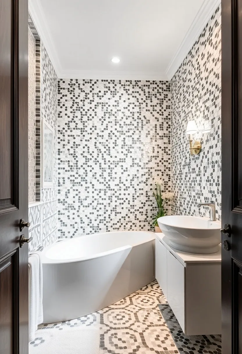 Mosaic tile and grout detail